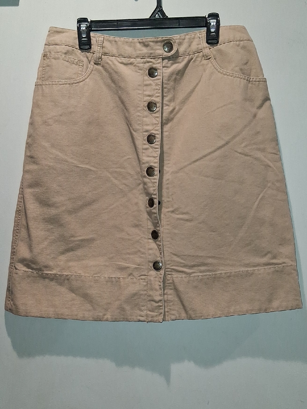 Tommy Hilfiger Button-Front A-Line Skirt in Beige